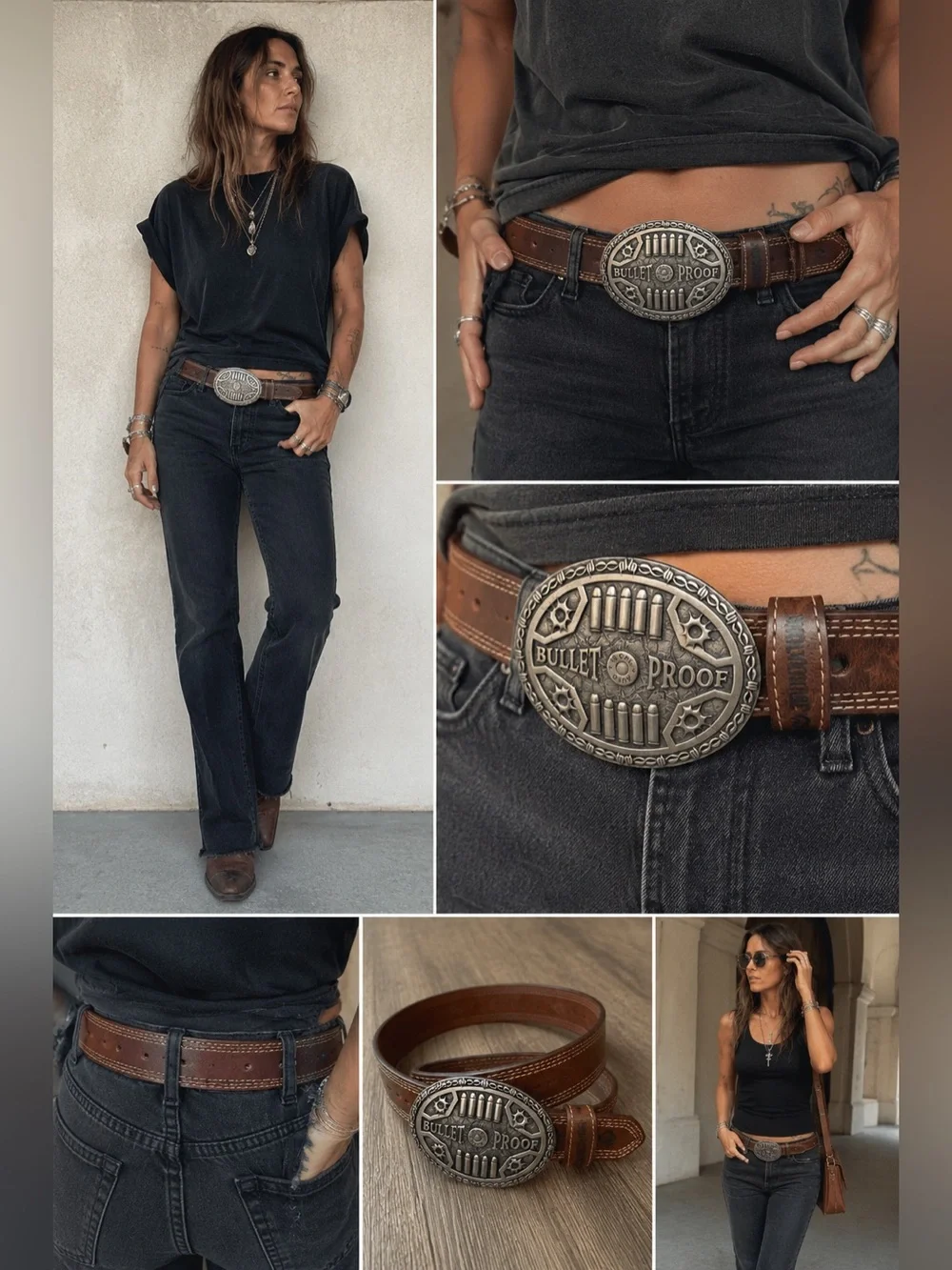 Unisex Bullet proof Wolverine leather belt and buckle